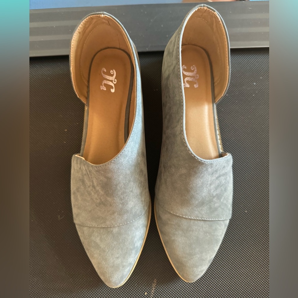 Soft blue dress loafers